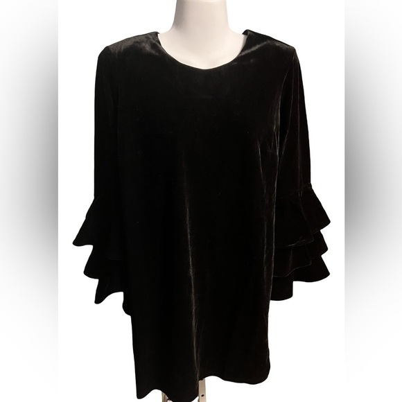 Sugarlips Black Ruffled Bell Sleeve Mini Dress - Picture 1 of 4